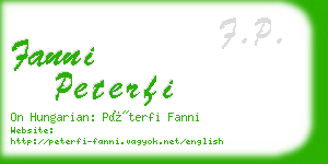 fanni peterfi business card